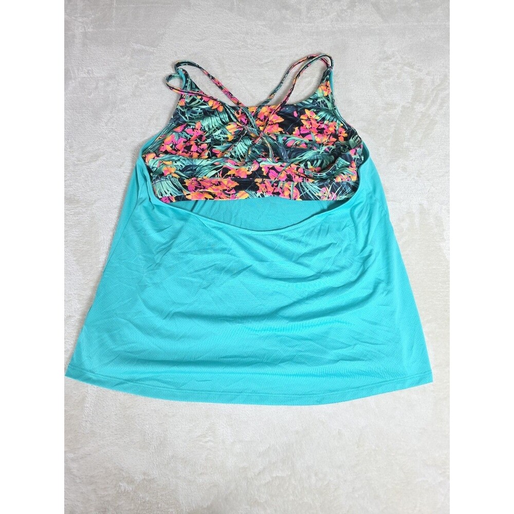 Old Navy Active Go Dry Womens XL Loose/Ample 2 in 1 Tank Splashing Teal Tropical - Picture 6 of 9
